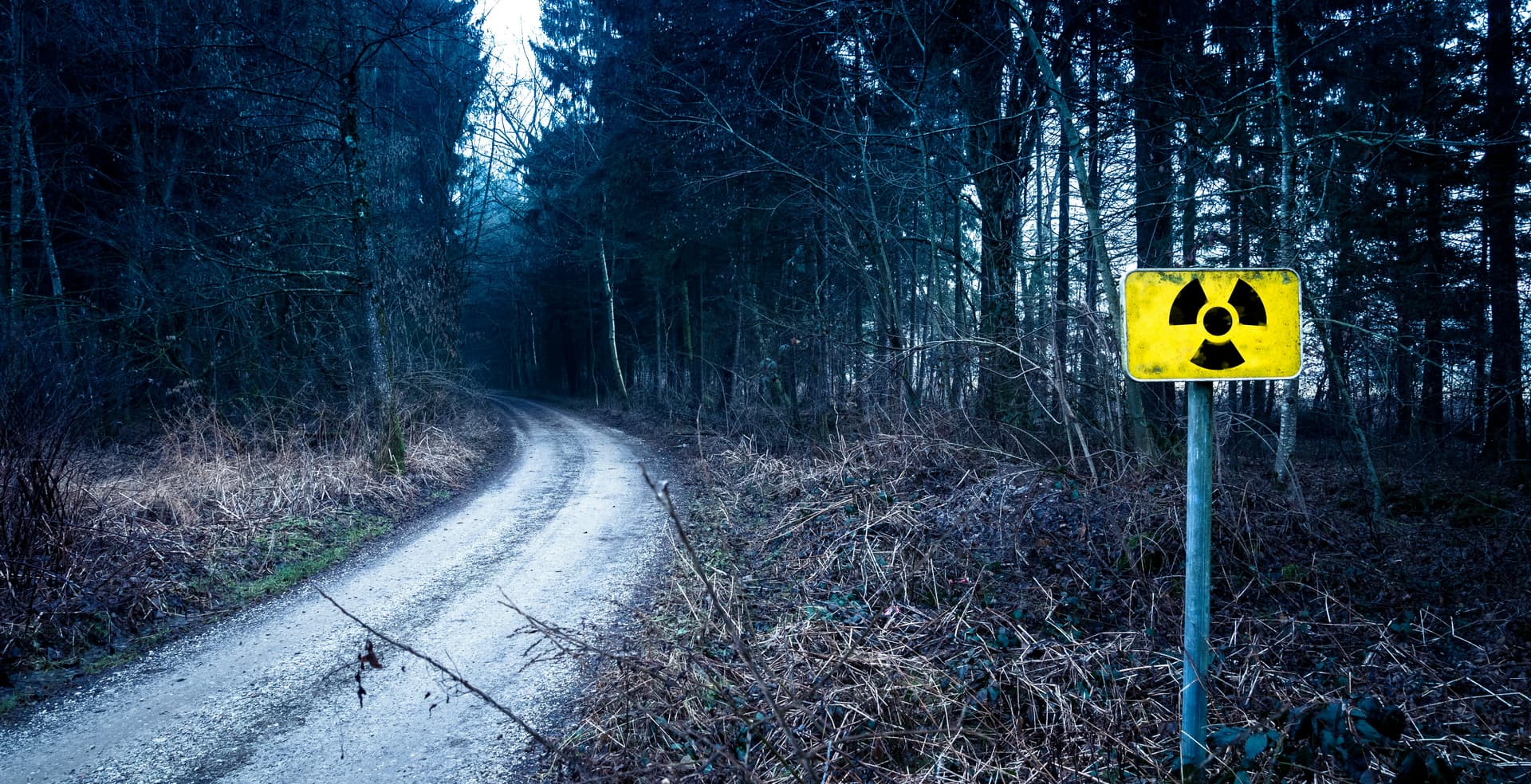 Outside a fallout Shelter with sign